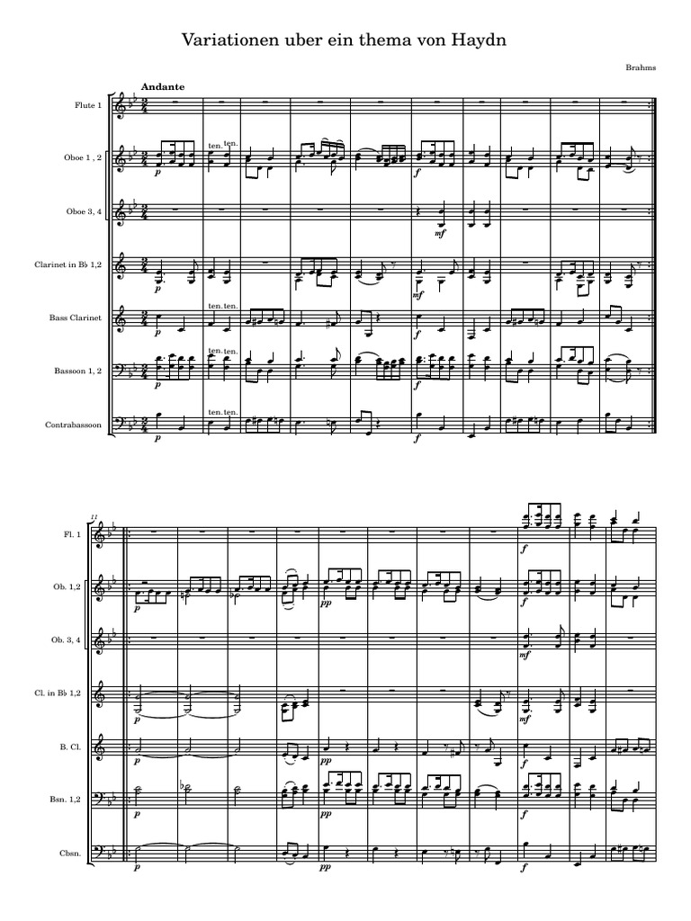 Variationen Uber Ein Thema Von Haydn-Score_and_Parts (1) | PDF ...