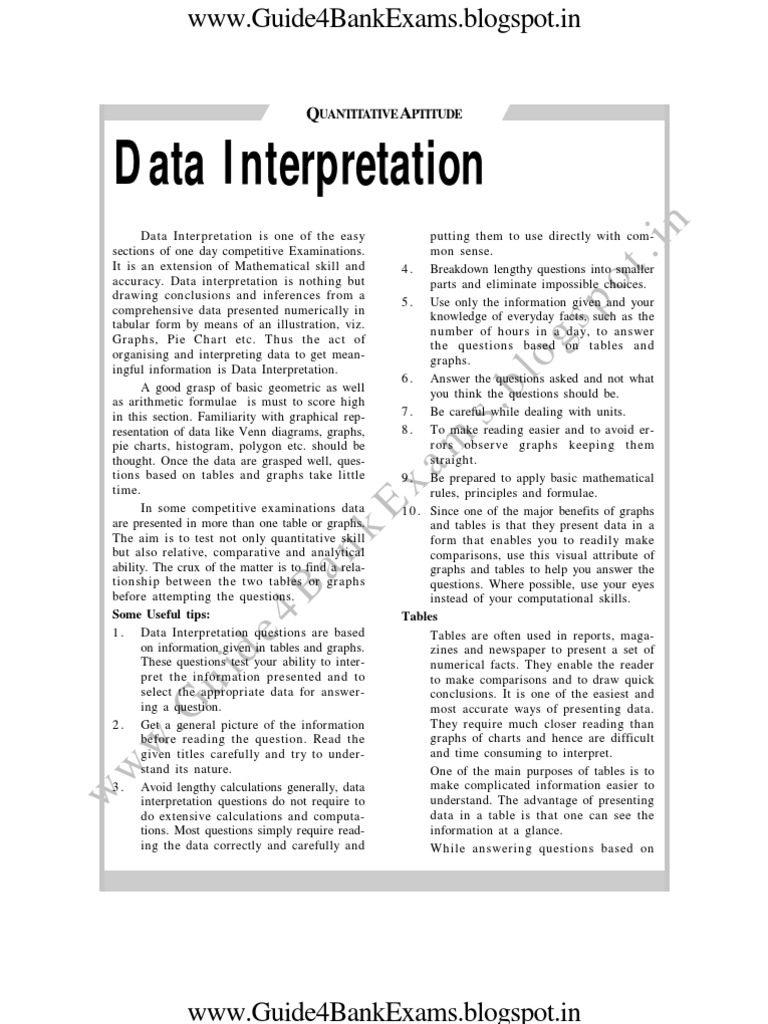 DataInterpretation Guide4BankExams | PDF