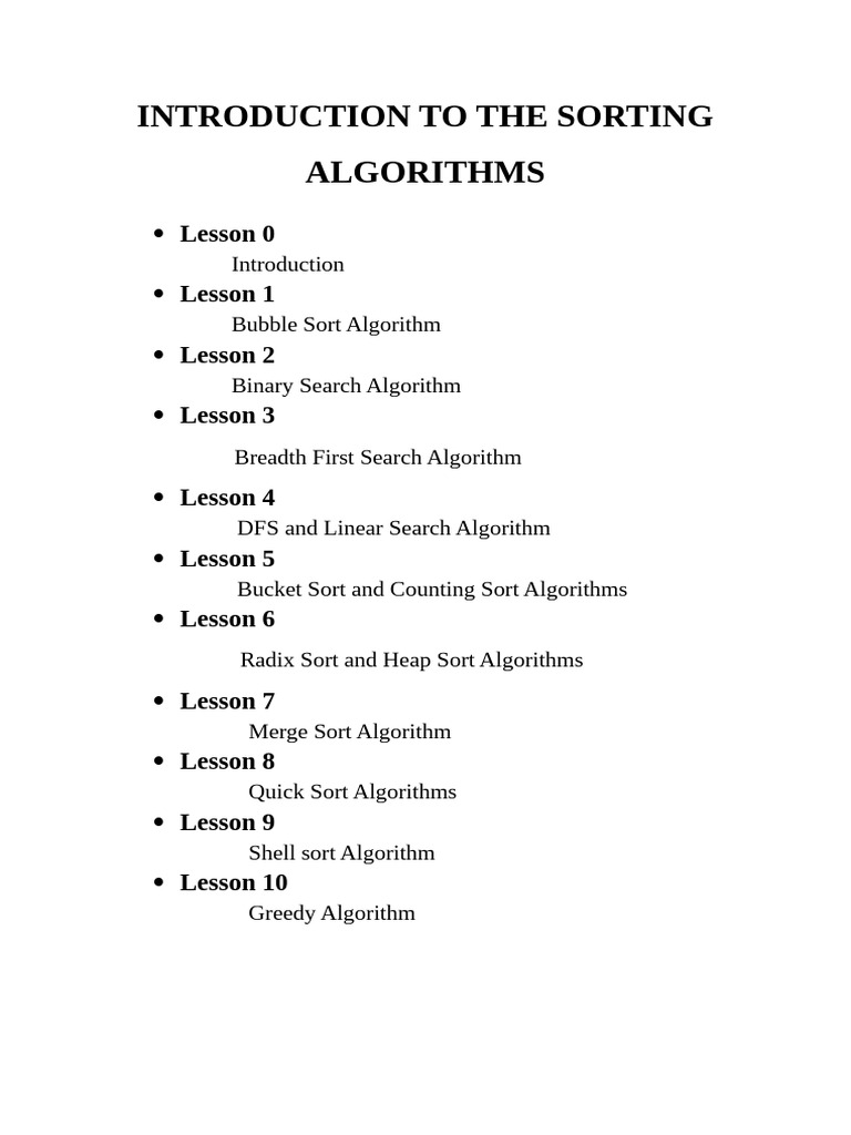 Sorting Algorithms: A Comprehensive Guide | PDF