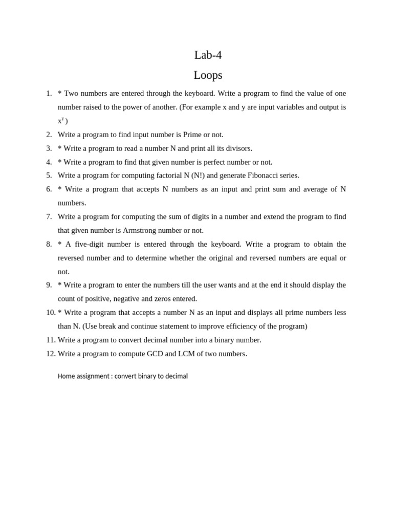 Programming Exercises on Loops and Numbers | PDF