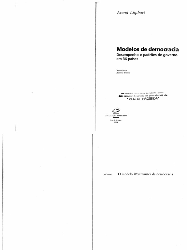 Arend Lijphart - Modelos de Democracia - Caps 2 e 3 | PDF