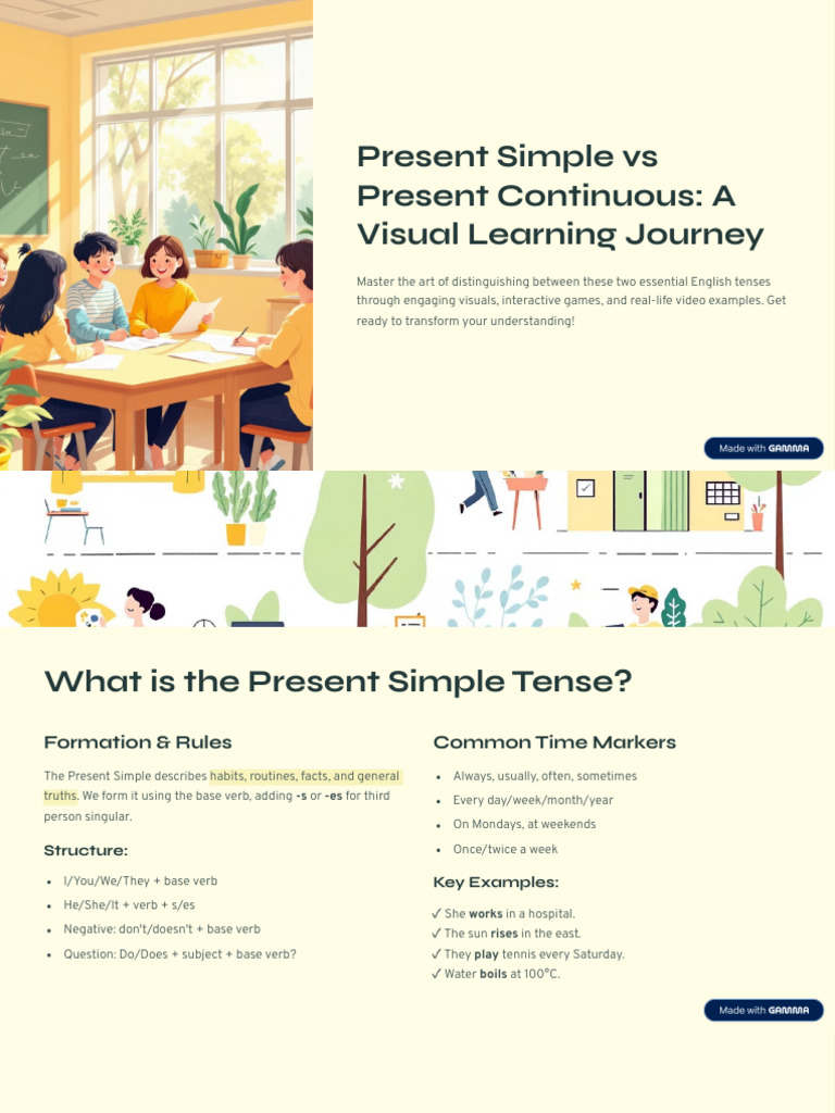Present Simple vs Continuous Explained | PDF | Grammatical Tense ...