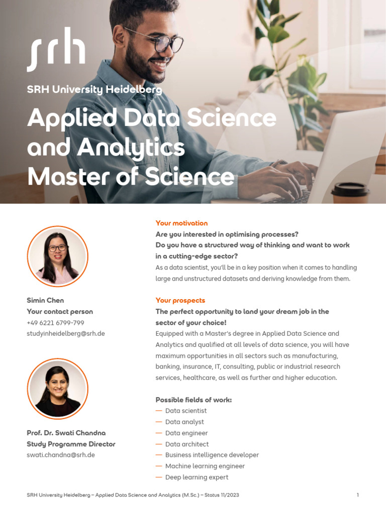 M.Sc. in Applied Data Science at SRH Heidelberg | PDF | Data Science ...