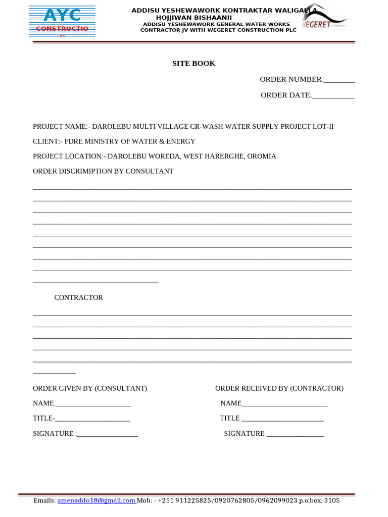 Pipe Line Work Order | PDF