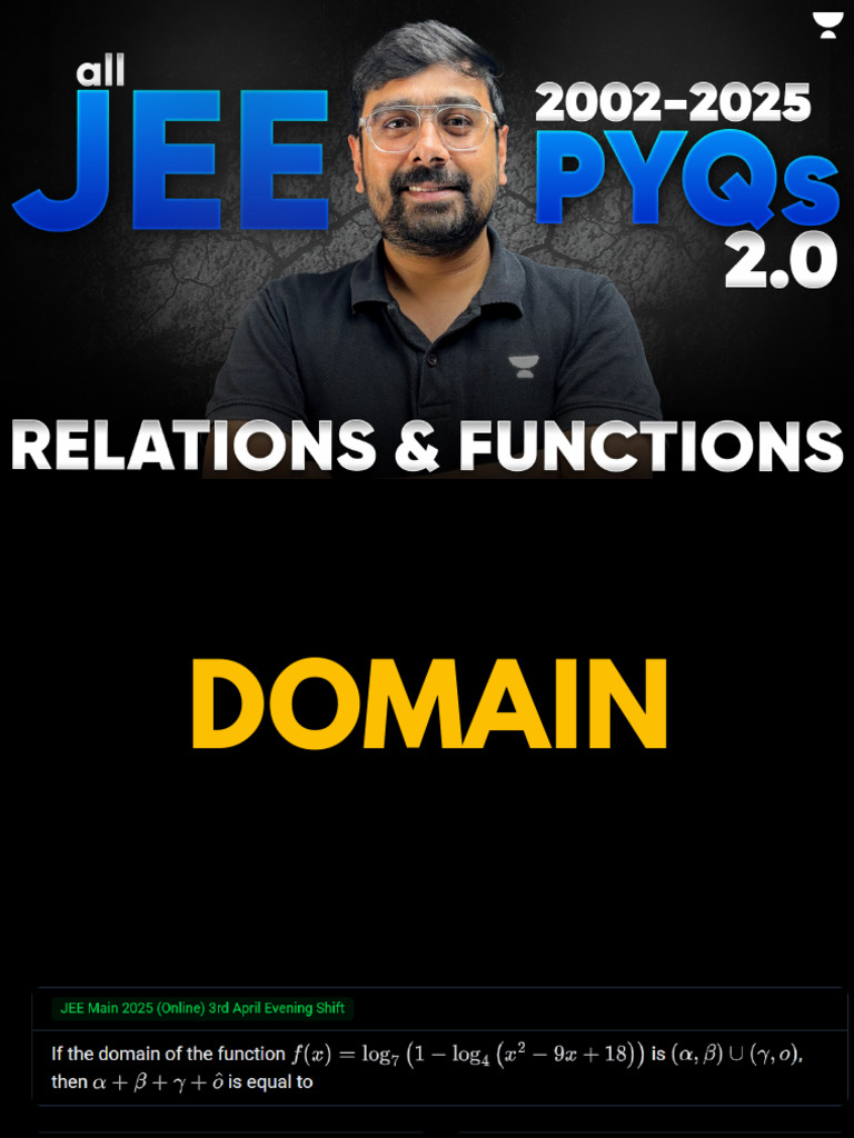 Functions - P1 - All JEE Main PYQs - Blank | PDF