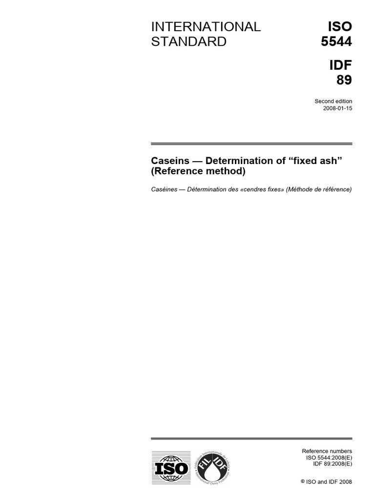 IDF-089 (ISO 5544-2008) | PDF | International Organization For ...