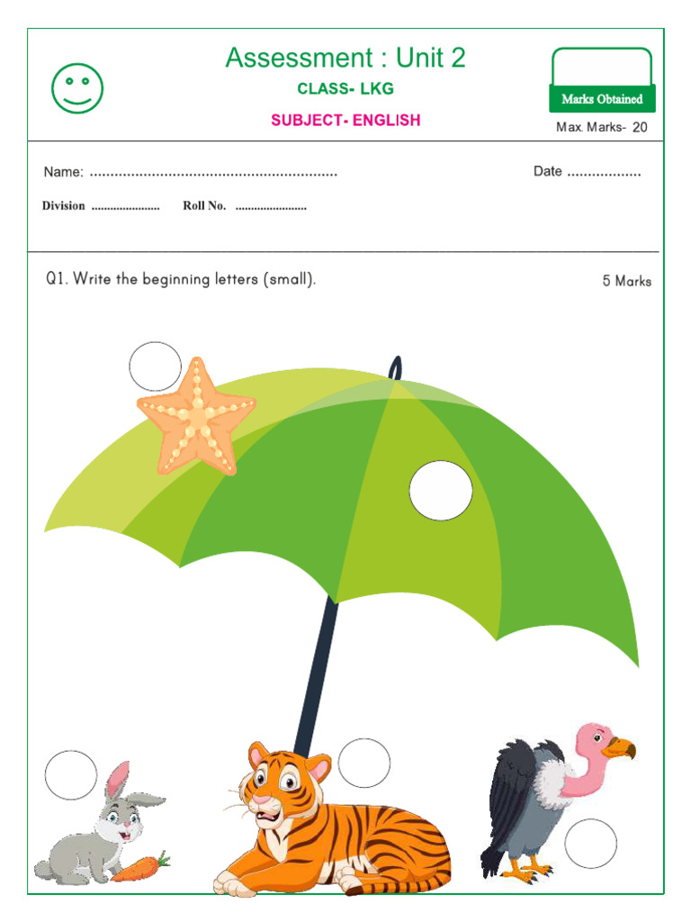 Unit 2 Assessment: Letters, Numbers, and Drawing | PDF
