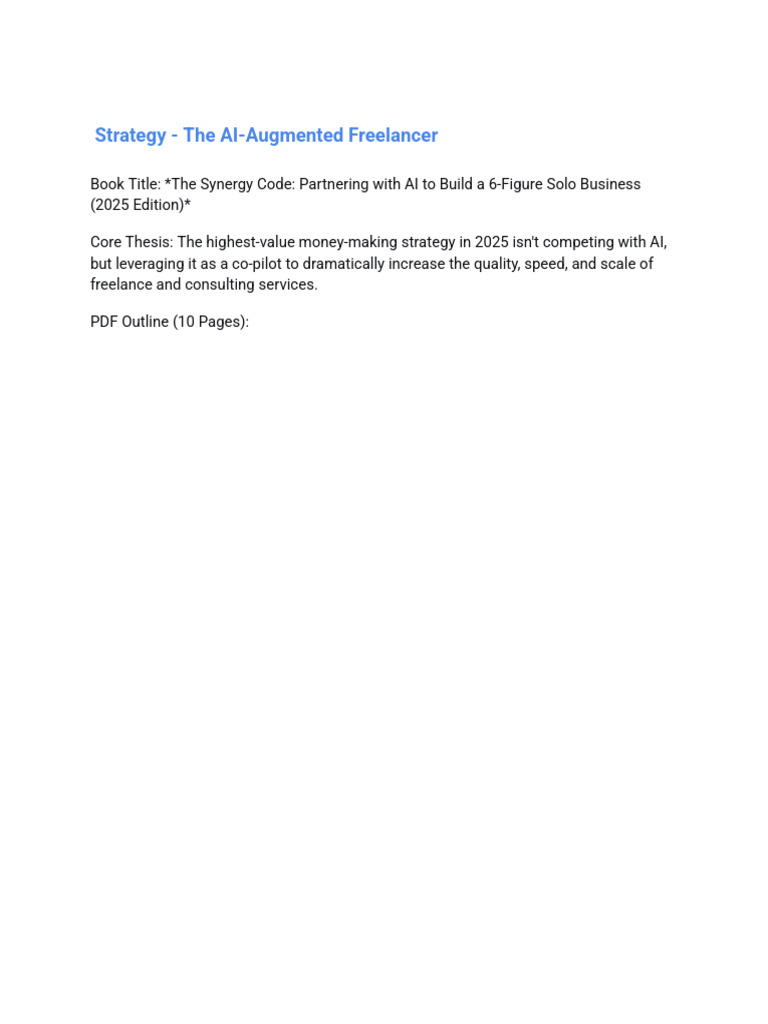 AI-Powered Freelancing Strategies 2025 | PDF | Artificial Intelligence ...