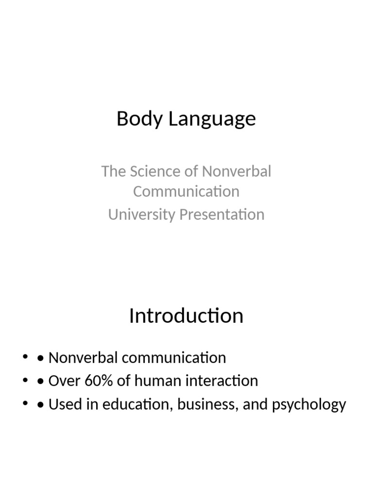 Understanding Body Language in Communication | PDF