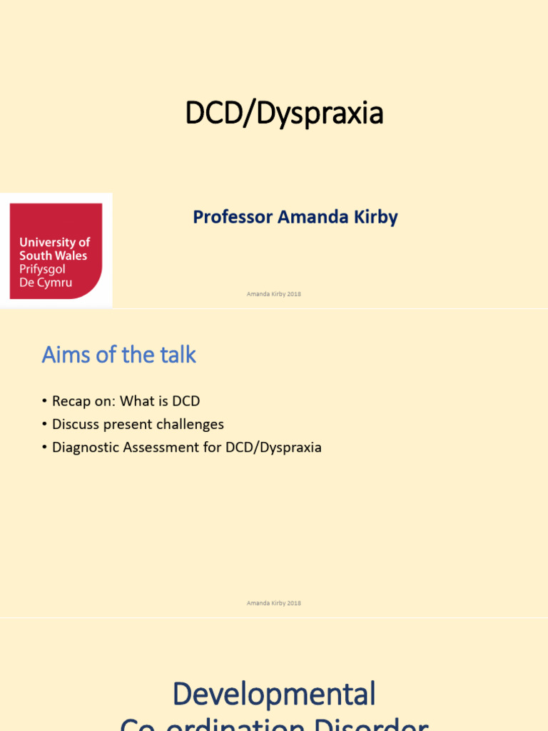 Understanding DCD/Dyspraxia Challenges | PDF | Wechsler Adult ...