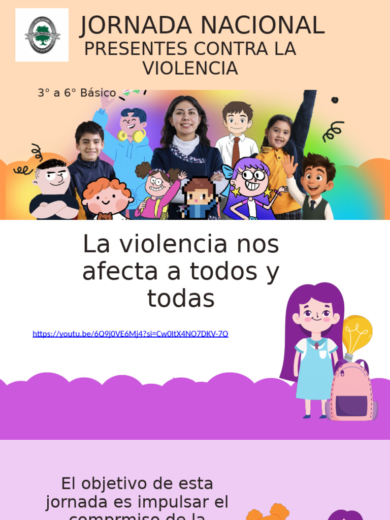 Jornada Presentes contra la violencia 3° a 6° Básico | PDF