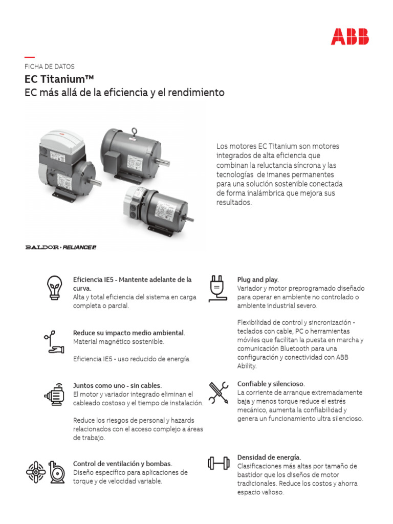 Motores EC Titanium: Eficiencia y Rendimiento | PDF | Motores