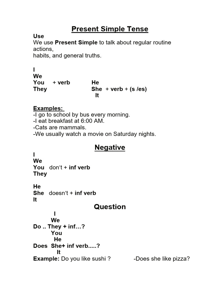 Understanding Present Simple Tense | PDF