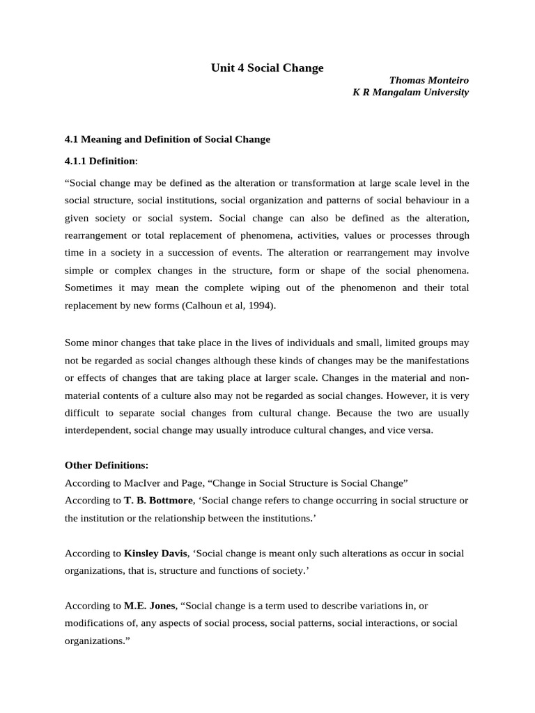 Understanding Social Change Concepts | PDF