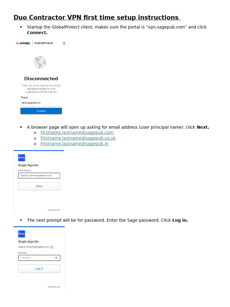 Duo VPN Setup Instructions Guide | PDF