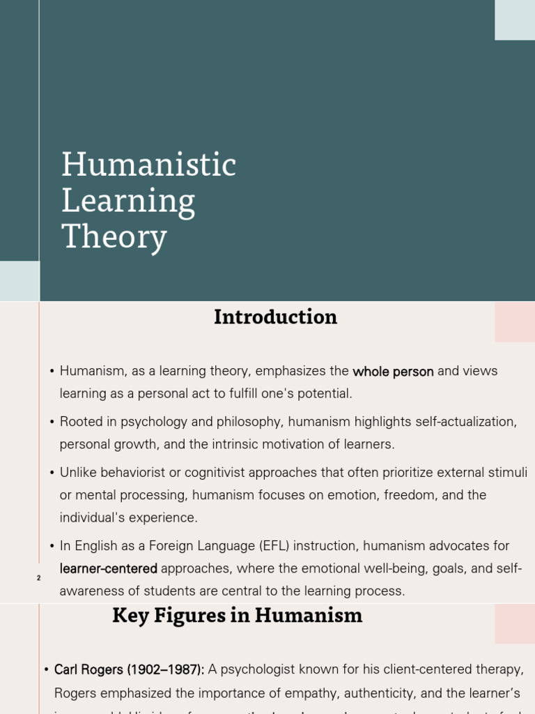 Humanistic Learning Theory Overview | PDF | Humanistic Psychology ...