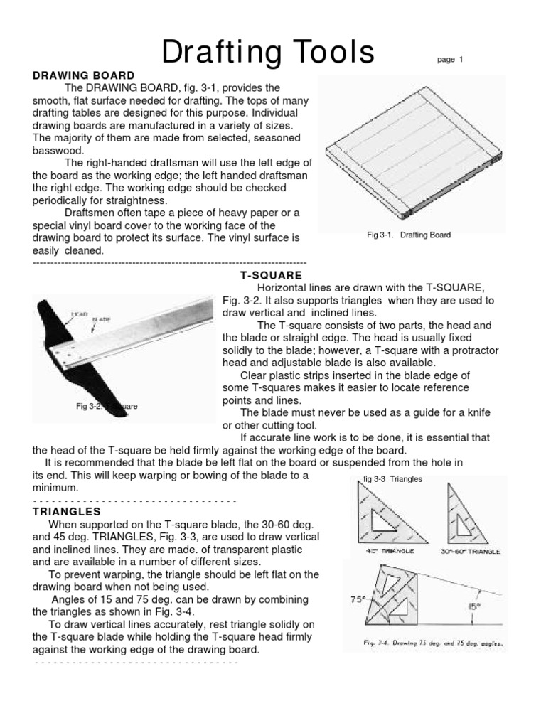 Drafting Tools PDF Technical Drawing Pencil