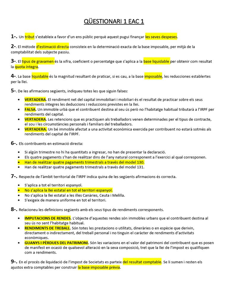 QÜESTIONARI 1 EAC 1 | PDF