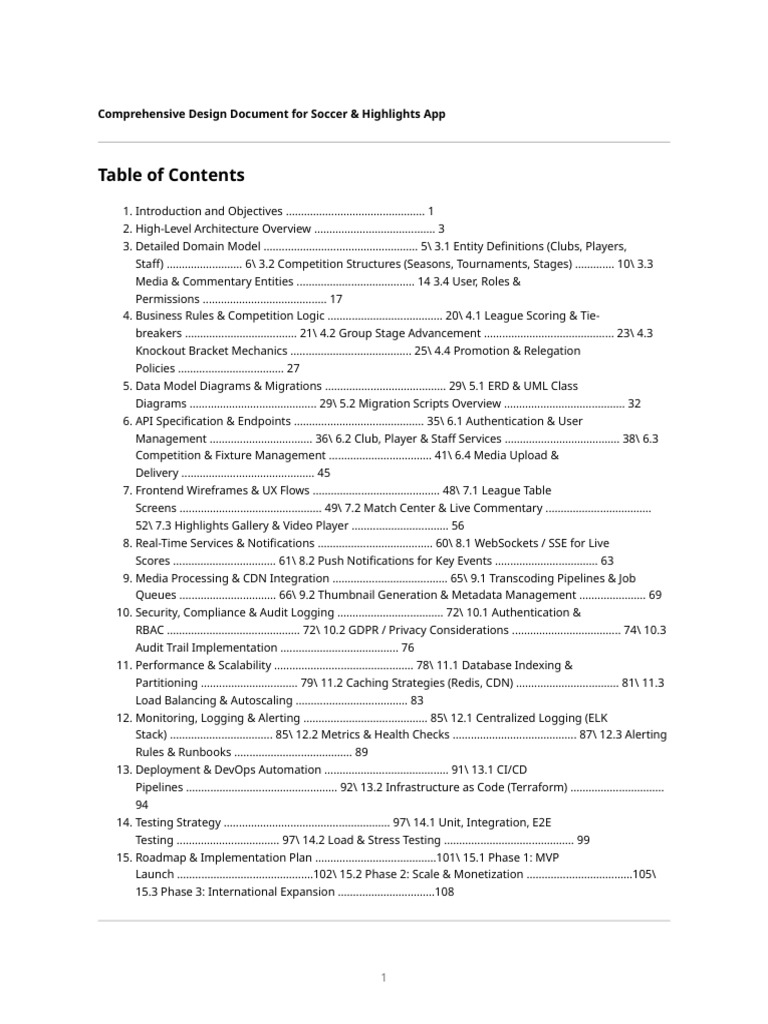 Soccer Highlights App Design Document | PDF | Software Engineering ...