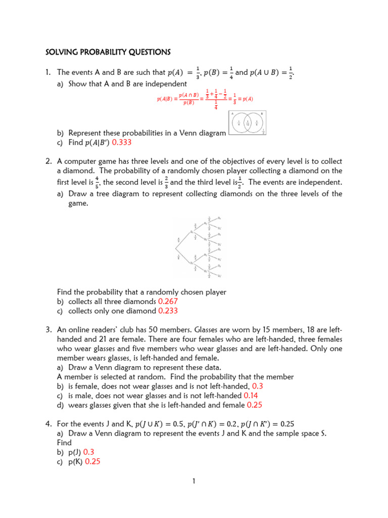 Solving Probability Problems and Diagrams | PDF | Chess | Chess Theory
