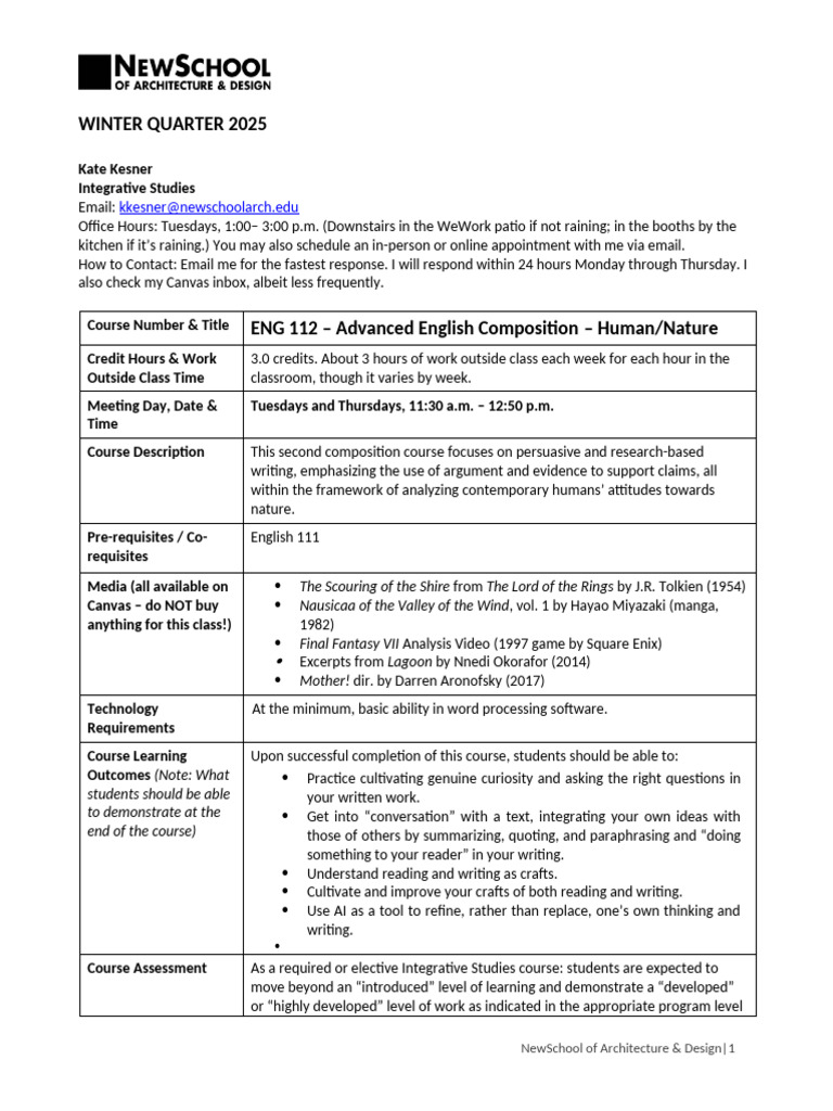 Advanced English Composition Course | PDF | Artificial Intelligence ...