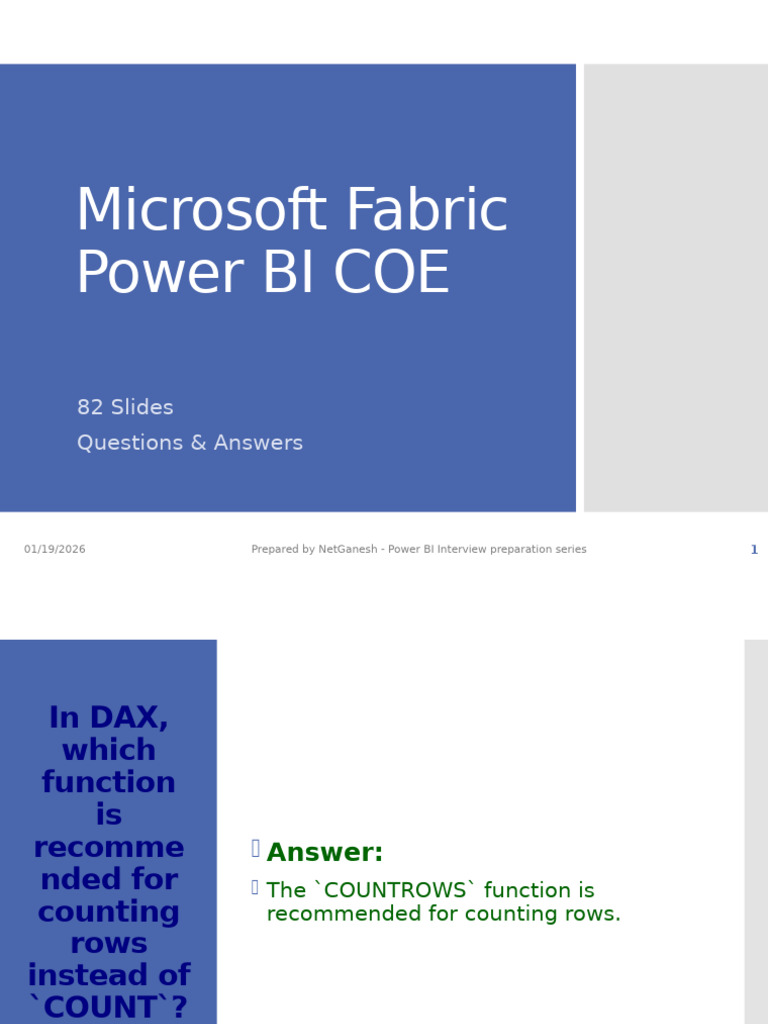 Power BI Interview Q&A Guide | PDF | Data Management | Computing