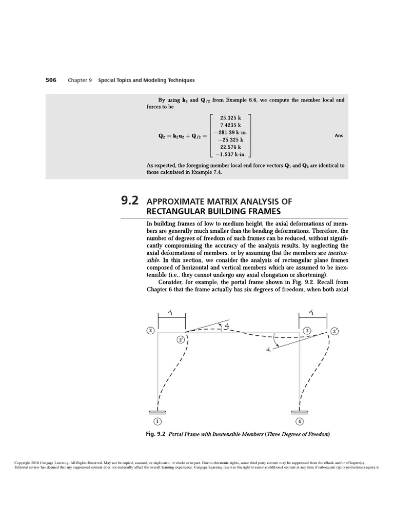 Matrix Analysis of Building Frames | PDF