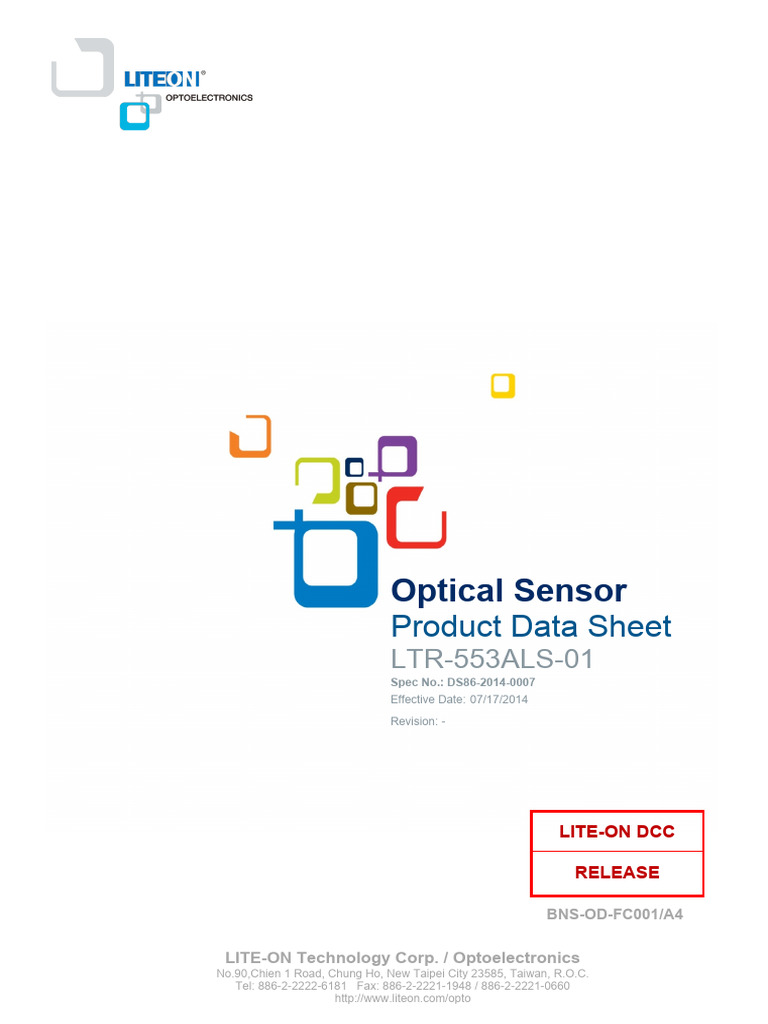 LTR-553ALS-01 Optical Sensor Data Sheet | PDF | Computer Engineering ...