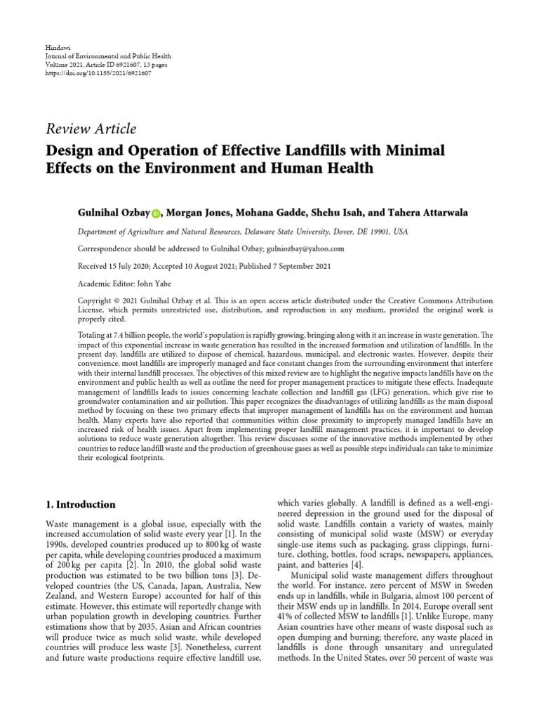 Design and Operation of Effective Landfills With M | PDF | Landfill ...