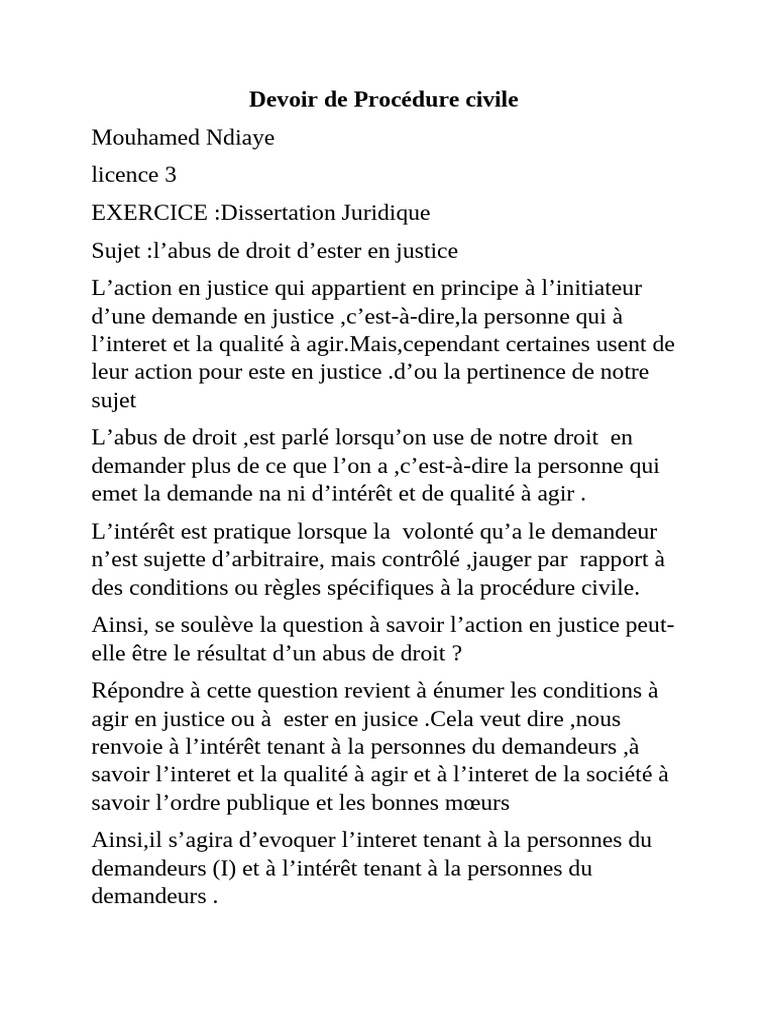 Abus de droit en justice : enjeux et limites | PDF | Justice | Crime et ...