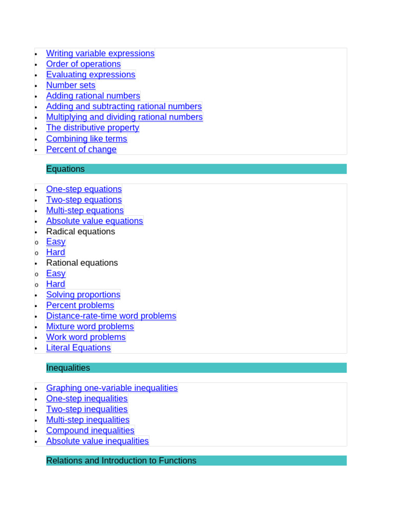 Math Expressions and Equations Guide | PDF