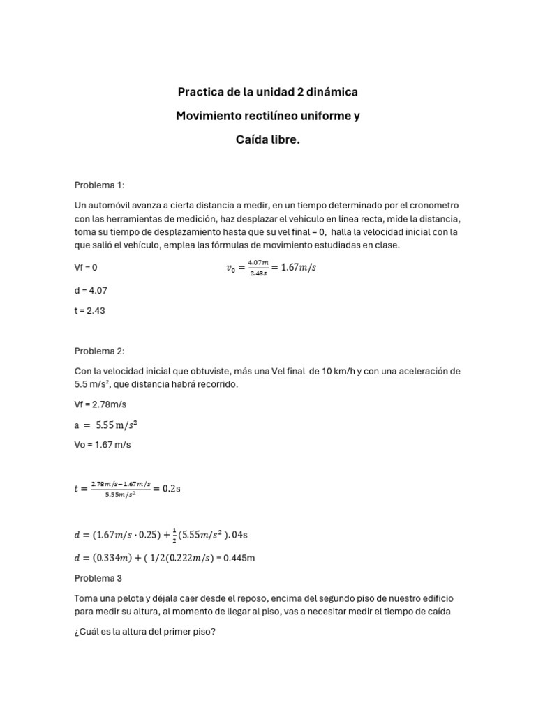 Practica Dinamica | PDF