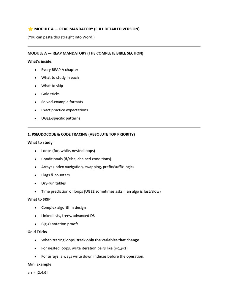 ? MODULE A | PDF | Control Flow | Multiplication