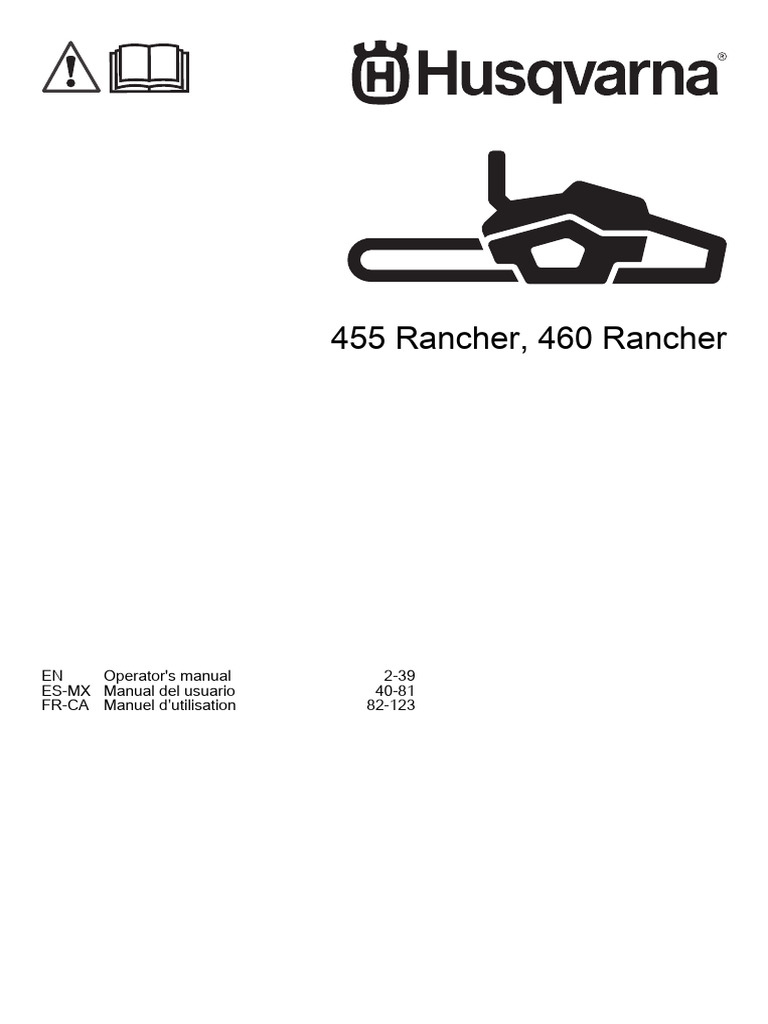 Husqvarna 455 & 460 Rancher Manual | PDF | Gasoline