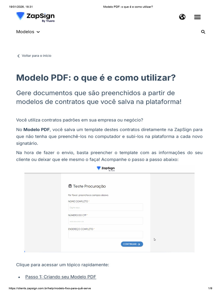 Como Criar e Usar Modelos PDF na ZapSign | PDF | Informática