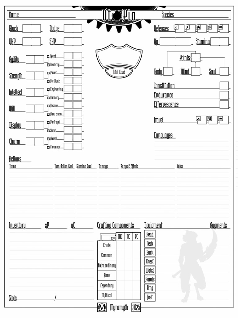 Basic Character Sheet EDITABLE | PDF