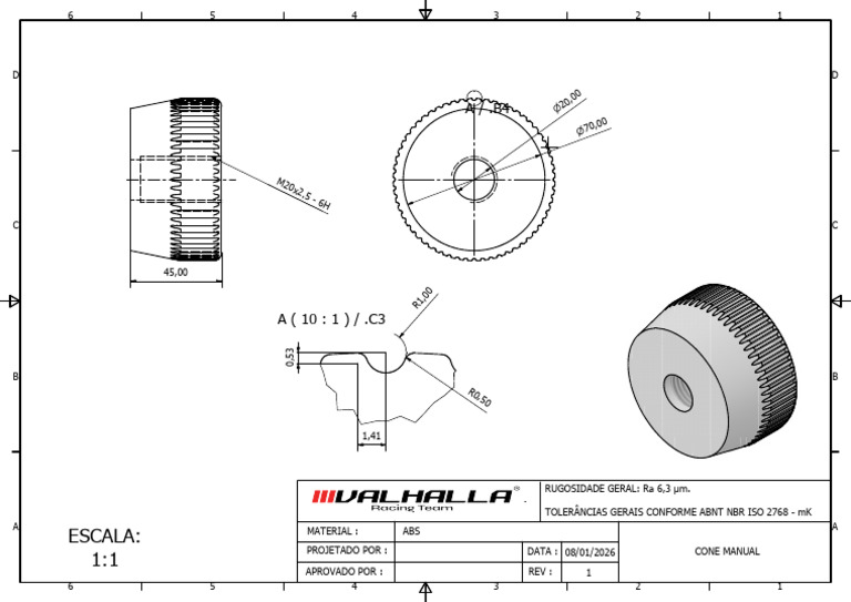 Especificações de Cone Manual ABS | PDF