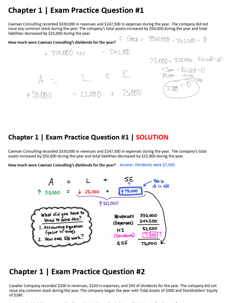 Exam Practice Questions on Financial Accounting | PDF | Debits And ...