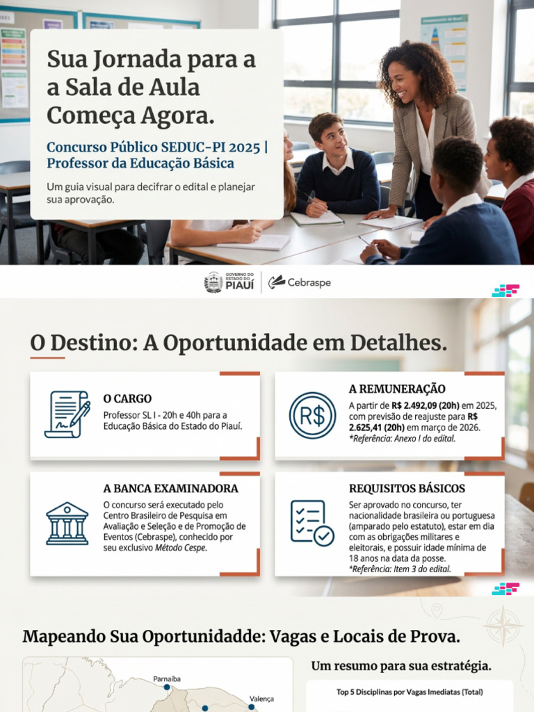 MATERIAL CONCURSO PÚBLICO SEDUC PI 20025 Professor de Edução Básica | PDF