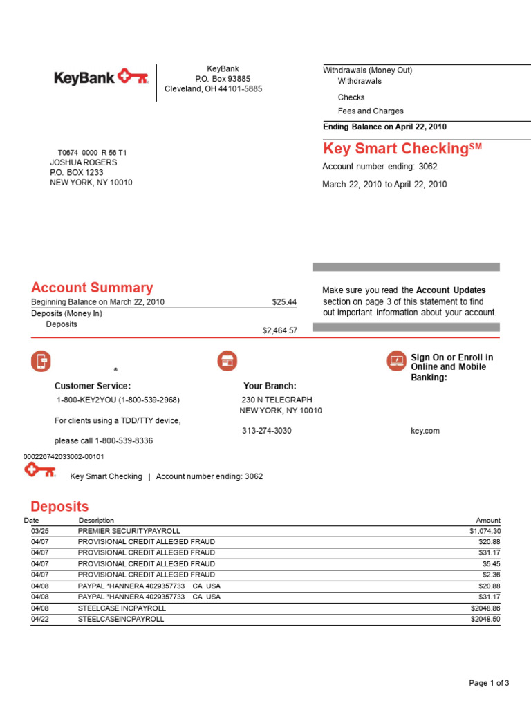 JR KEYBANK | PDF | Overdraft | Banks