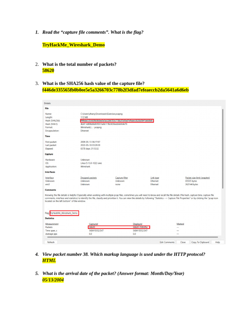 Wireshark Capture File Analysis Guide | PDF