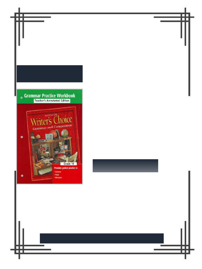 Writer s Choice Grammar Practice Workbook Grade 10 Teacher s Annotated ...