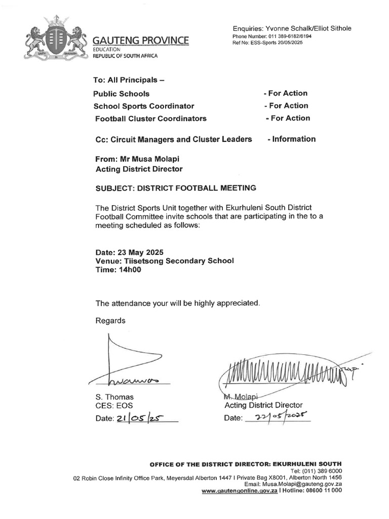 District Football Cluster Meeting_250522_141513 | PDF