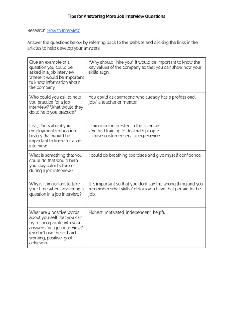 Copy of Jobs Interview Tips.docx (1) | PDF