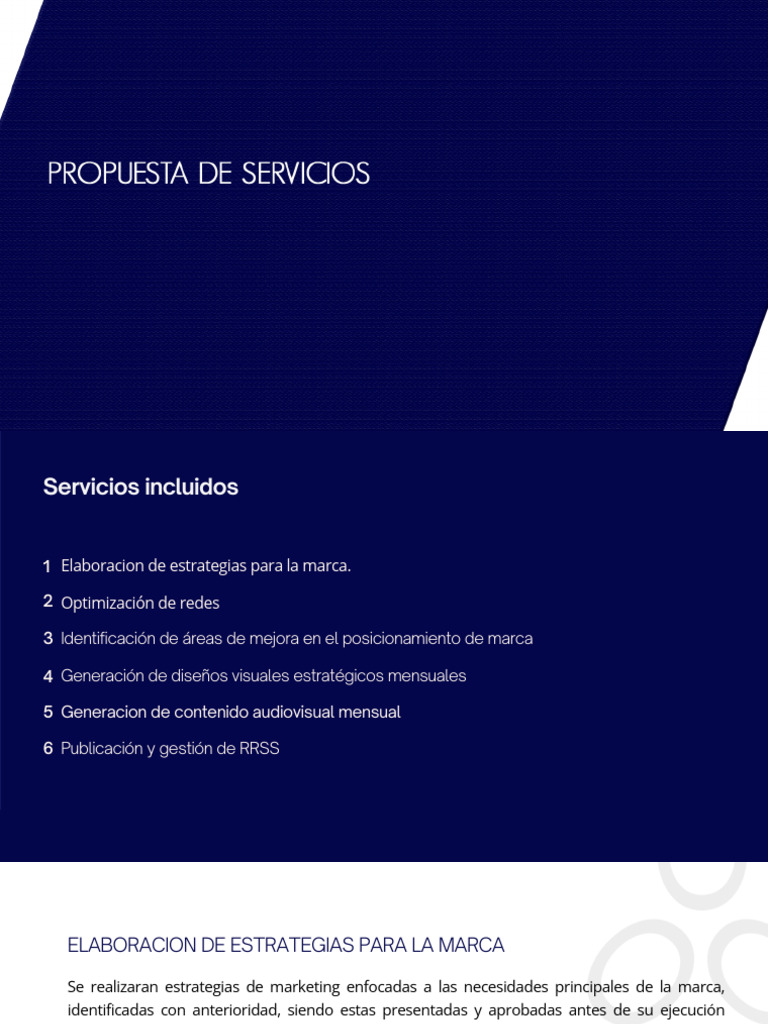 Propuesta de servicios plantilla | PDF | Marketing | Informática