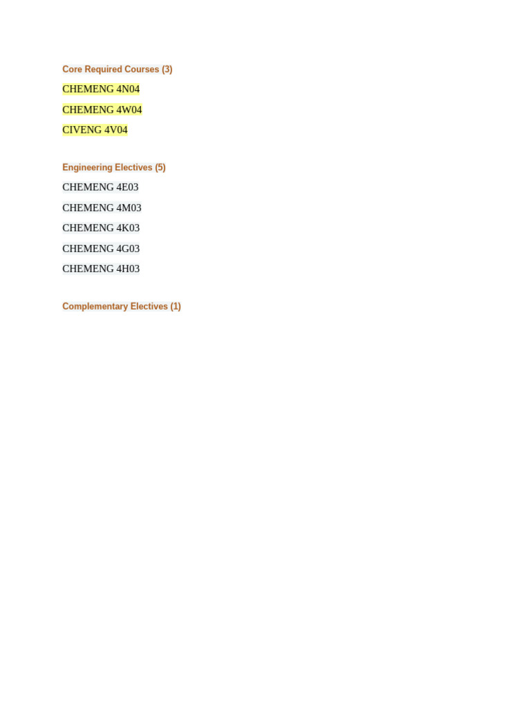 Core Required Courses | PDF