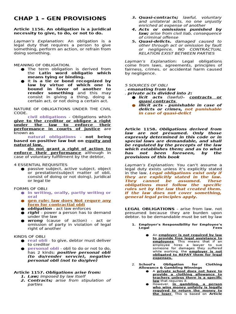 oblicon 1165-1261 | PDF | Law Of Obligations | Negligence