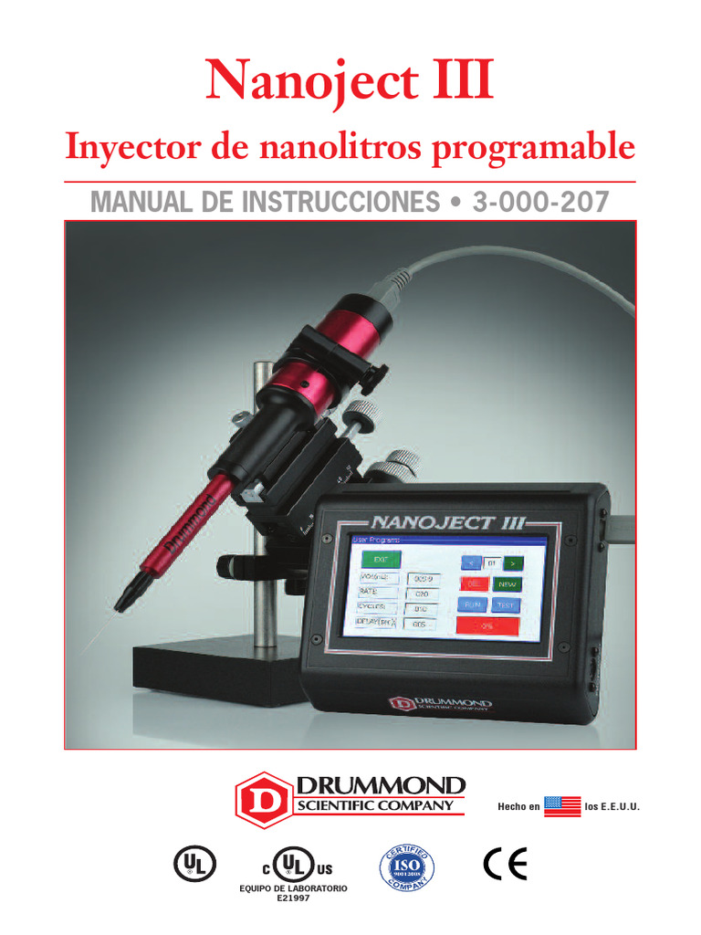 Inyector de Nanolitros Nanoject III: Manual | PDF | Enchufes y tomas de ...
