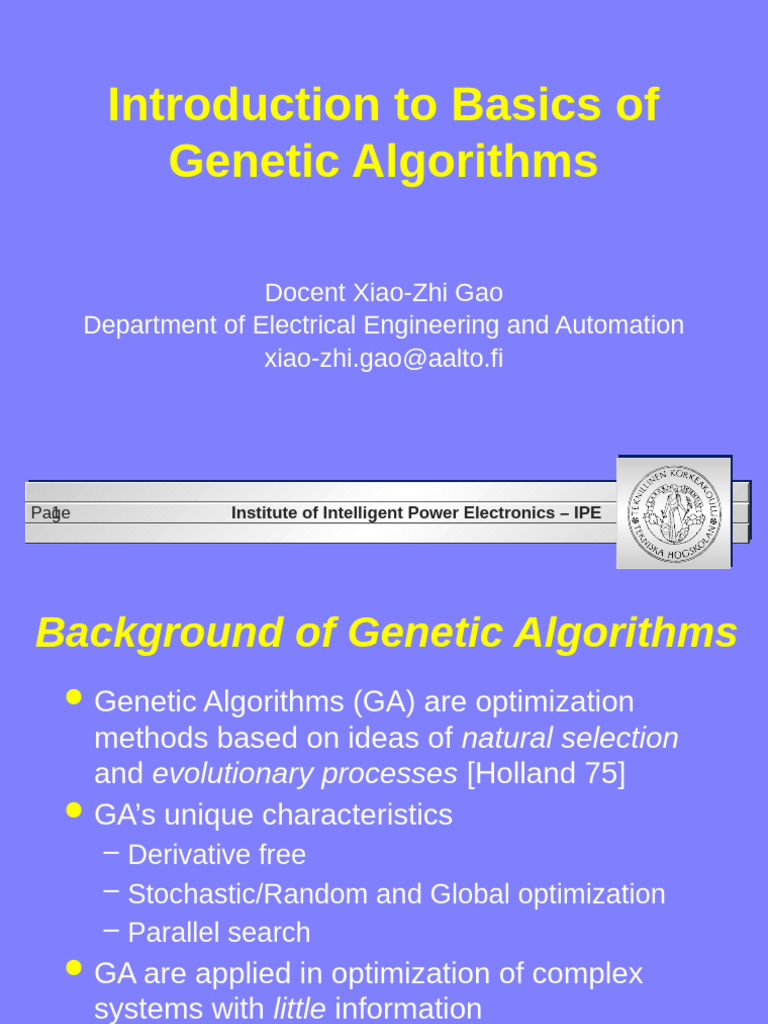 Introduction to Genetic Algorithms | PDF | Genetic Algorithm | Natural ...