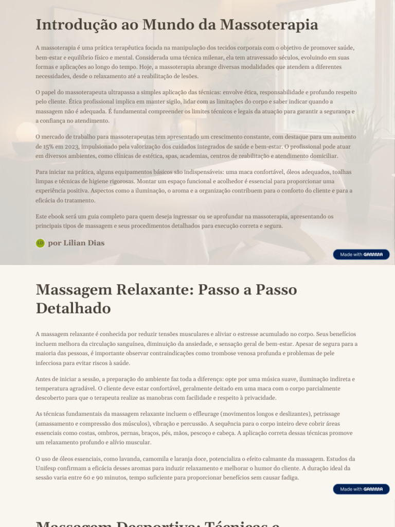 Guia Completo de Massoterapia e Técnicas | PDF | Massagem ...